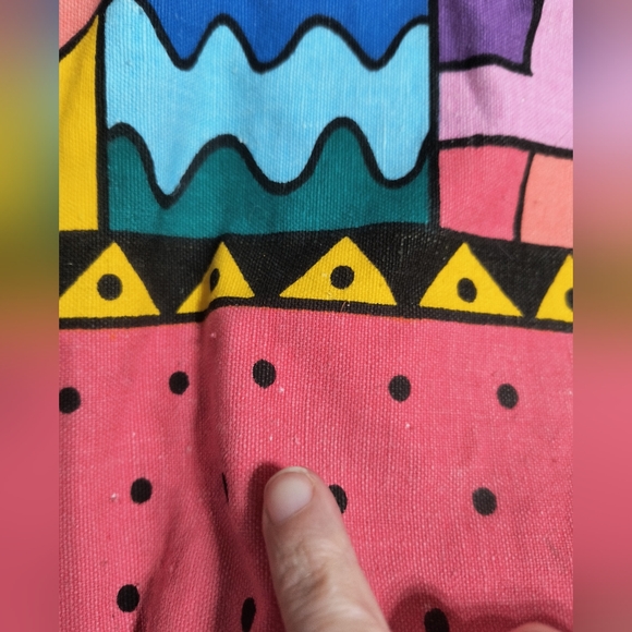 Vintage Spiegel drawstring canvas bag, H 18" x L 13" - Picture 7 of 14